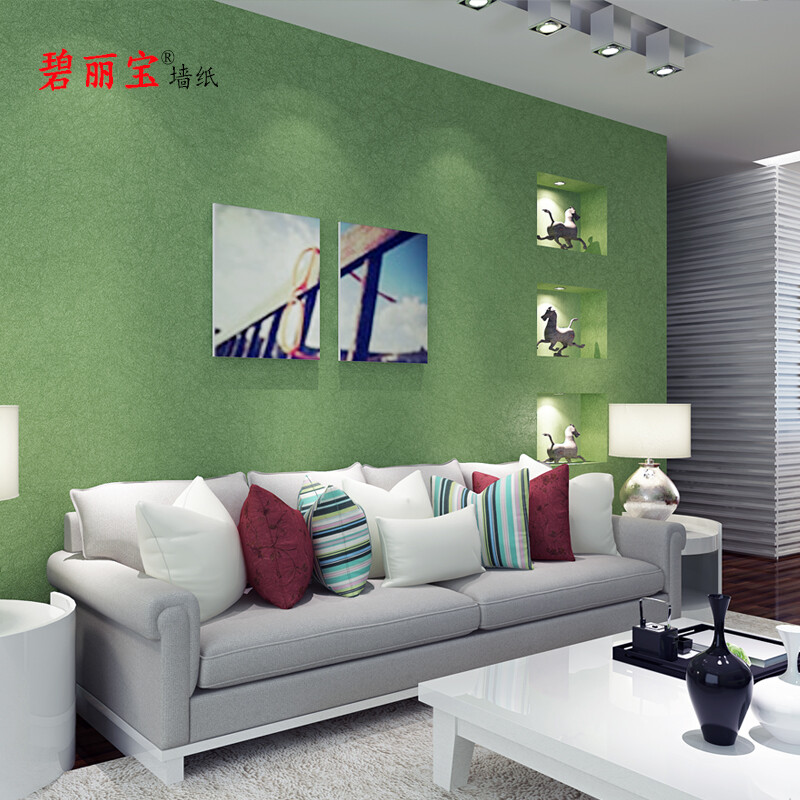 碧麗寶純色素色蠶絲無紡布壁紙 簡(jiǎn)約現(xiàn)代的綠色美學(xué)
